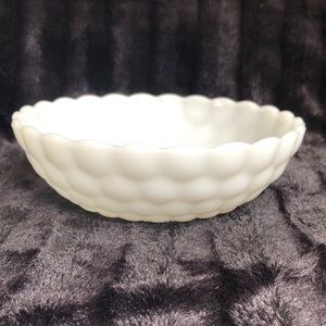 Vintage White bubble milk glass bowl